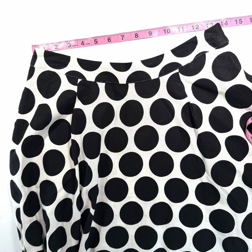 Who What Wear Black & White Polka Dot Midi Skirt NWT Linen Blend 6 - Picture 7 of 9